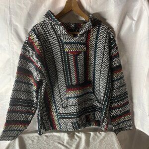 Baja Joe, Mexican Hoodie, Black/white pattern, size small